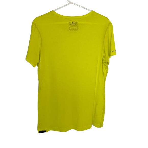 NWOT Under Armour Neon Green Semi-Fitted Heat Gear Round Neck Top Size Large - Picture 2 of 7